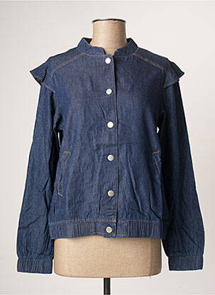 Veste casual col rond bleu BLANCHEPORTE femme