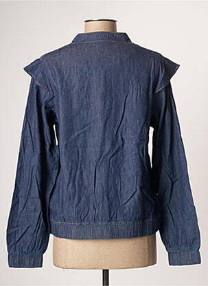 Veste casual col rond bleu BLANCHEPORTE femme