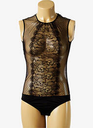 Body lingerie tissage dentelle noir VALEGE femme