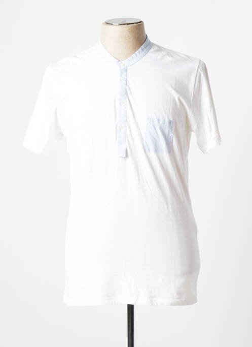 T-shirt blanc WOOL & CO pour homme