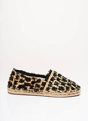 Espadrilles tissage satiné talon plat jusqu'à 3cm noir COSTA femme