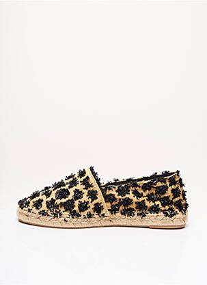 Espadrilles tissage satiné talon plat jusqu'à 3cm noir COSTA femme