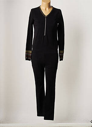 Combi-pantalon coupe cintrée manches longues noir HBT femme