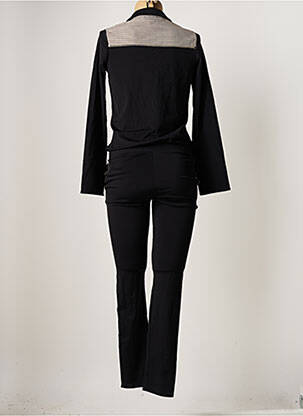 Combi-pantalon fermeture boutonnée sur le devant manches longues noir HBT femme