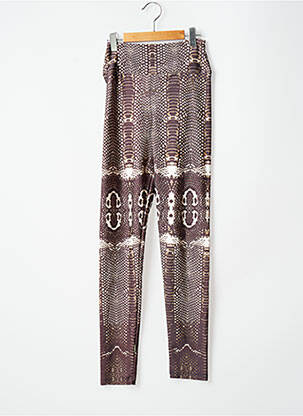 Legging effet matière satinée taille haute marron BSB femme