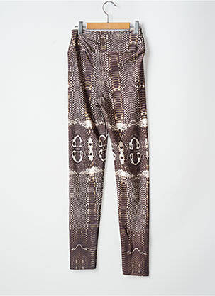 Legging effet matière satinée taille haute marron BSB femme