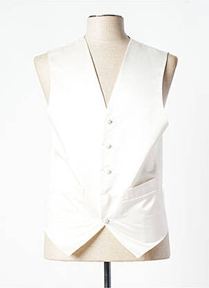 Gilet sans manche tissage satiné beige SMART homme