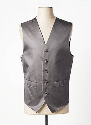 Gilet sans manche tissage satiné gris SMART homme