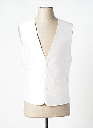 Gilet sans manche tissage satiné beige SMART homme