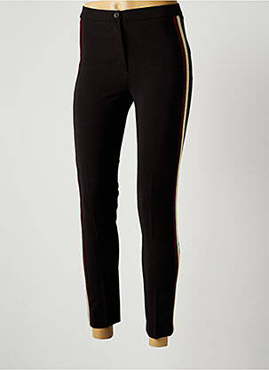 Pantalon slim taille normale taille normale noir LAUREN VIDAL femme