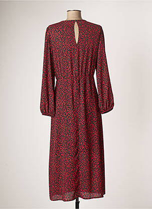 Robe mi-longue manches longues manches longues rouge LAUREN VIDAL femme