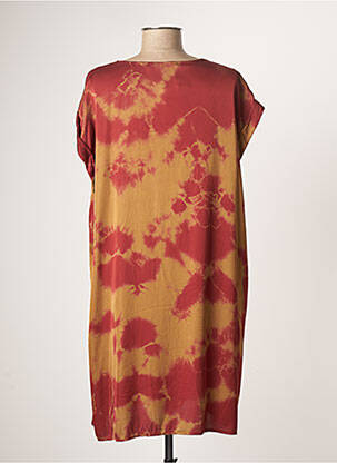 Robe mi-longue coupe fluide manches courtes rouge LAUREN VIDAL femme