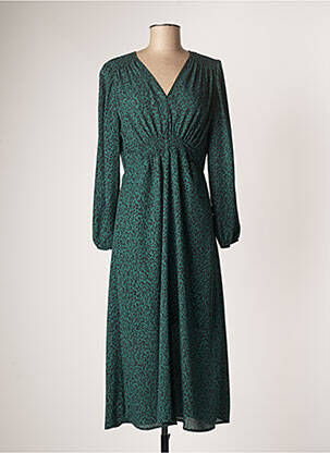 Robe mi-longue vert LAUREN VIDAL pour femme