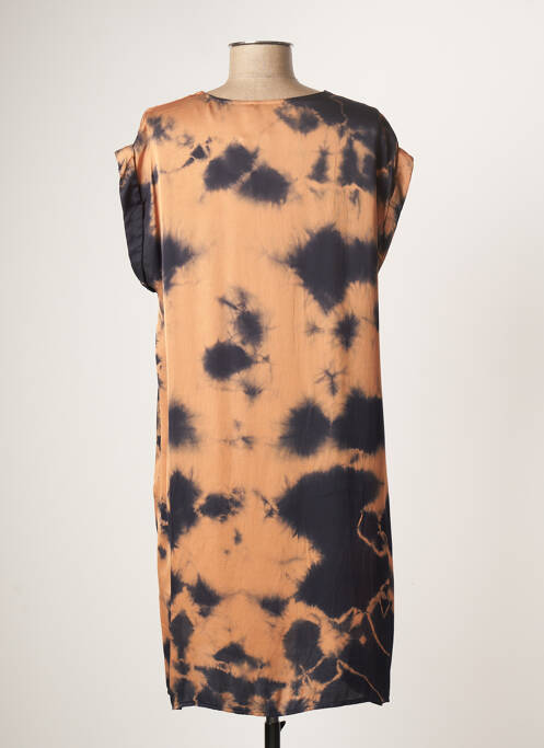 Robe mi-longue orange LAUREN VIDAL pour femme