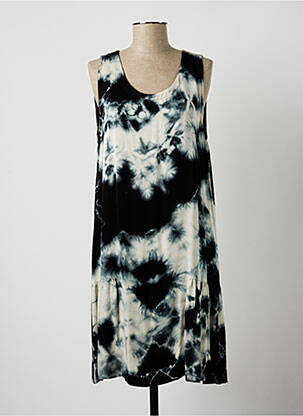 Robe mi-longue coupe fluide sans manche noir LAUREN VIDAL femme