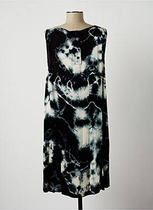 Robe mi-longue coupe fluide sans manche noir LAUREN VIDAL femme
