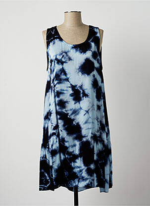 Robe mi-longue coupe fluide sans manche bleu LAUREN VIDAL femme