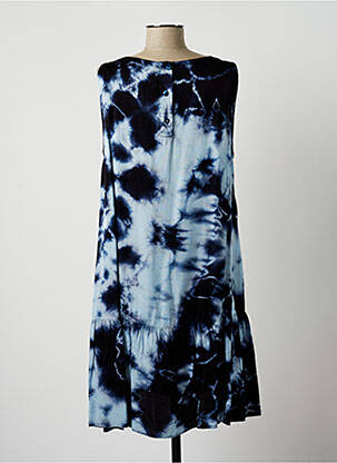 Robe mi-longue coupe fluide sans manche bleu LAUREN VIDAL femme