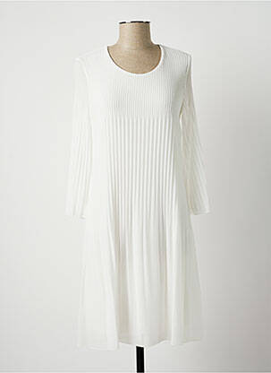 Robe mi-longue manches longues manches longues blanc LAUREN VIDAL femme