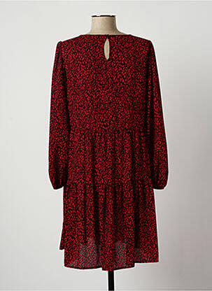 Robe mi-longue coupe fluide manches longues rouge LAUREN VIDAL femme