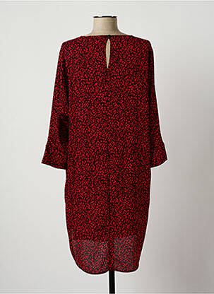 Robe mi-longue coupe fluide manches longues rouge LAUREN VIDAL femme