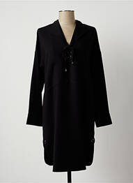 Robe mi-longue manches longues manches longues noir LAUREN VIDAL femme