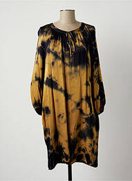 Robe mi-longue coupe fluide manches longues beige LAUREN VIDAL femme