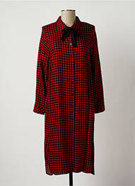 Robe mi-longue manches longues manches longues rouge LAUREN VIDAL femme