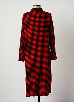 Robe mi-longue manches longues manches longues rouge LAUREN VIDAL femme