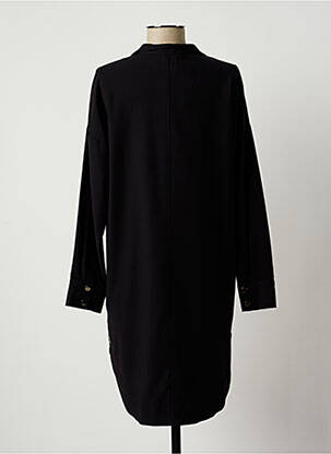 Robe mi-longue manches longues manches longues noir LAUREN VIDAL femme