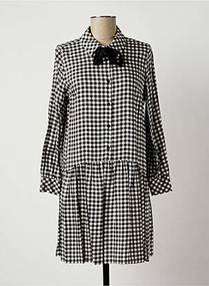 Robe mi-longue manches longues manches longues noir LAUREN VIDAL femme