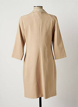 Robe mi-longue manches 3/4 manches 3/4 beige LAUREN VIDAL femme