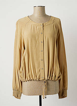 Chemisier manches longues manches longues beige LAUREN VIDAL femme