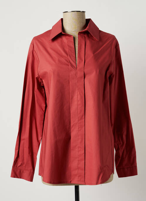 Blouse poignets boutonnés avec fente manches longues rose LAUREN VIDAL femme