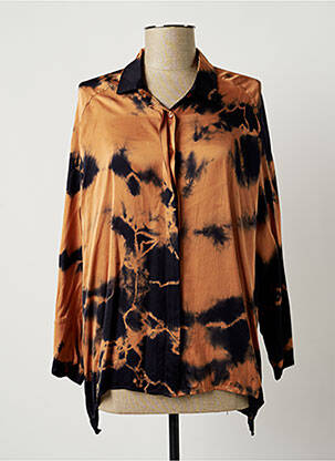 Chemisier coupe cintrée manches 3/4 orange LAUREN VIDAL femme