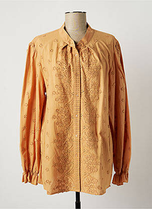 Chemisier coupe droite manches longues orange LAUREN VIDAL femme