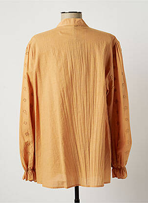 Chemisier coupe droite manches longues orange LAUREN VIDAL femme