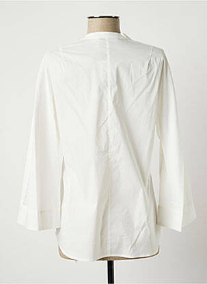 Chemisier tissage popeline manches longues blanc LAUREN VIDAL femme