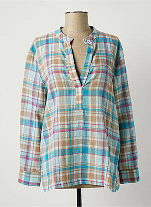 Blouse manches longues manches longues bleu LAUREN VIDAL femme