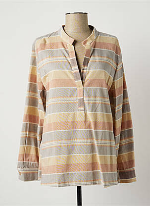 Blouse tissage popeline manches longues gris LAUREN VIDAL femme