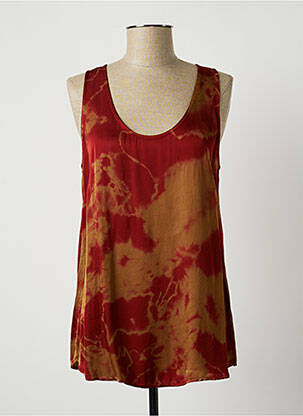 Tunique sans manche coupe fluide rouge LAUREN VIDAL femme