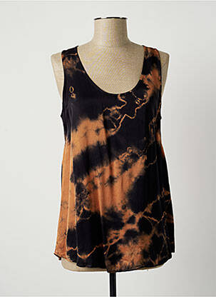 Tunique sans manche coupe fluide orange LAUREN VIDAL femme