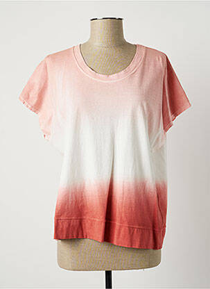 T-shirt coupe droite manches courtes rose LAUREN VIDAL femme