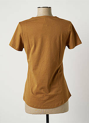 T-shirt col v manches courtes marron LAUREN VIDAL femme