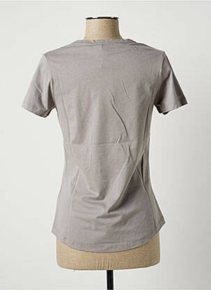 T-shirt col v manches courtes gris LAUREN VIDAL femme