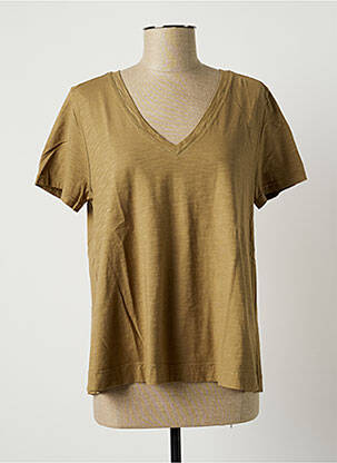 T-shirt coupe droite manches courtes vert LAUREN VIDAL femme