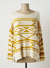 Pull col bateau manches longues beige LAUREN VIDAL femme