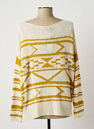 Pull col bateau manches longues beige LAUREN VIDAL femme