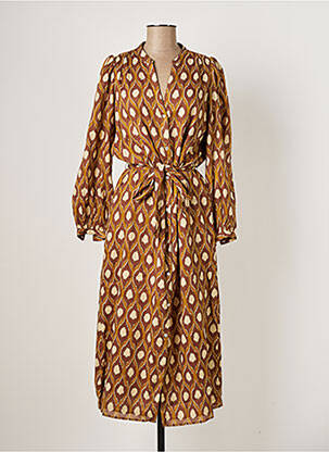 Robe longue manches longues manches longues marron HARTFORD femme
