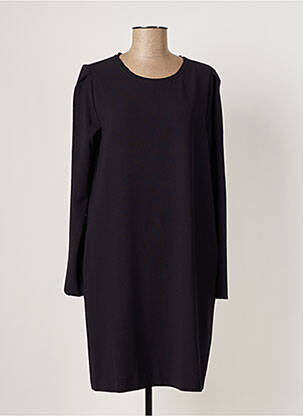 Robe mi-longue tissage crêpe manches longues bleu HARTFORD femme